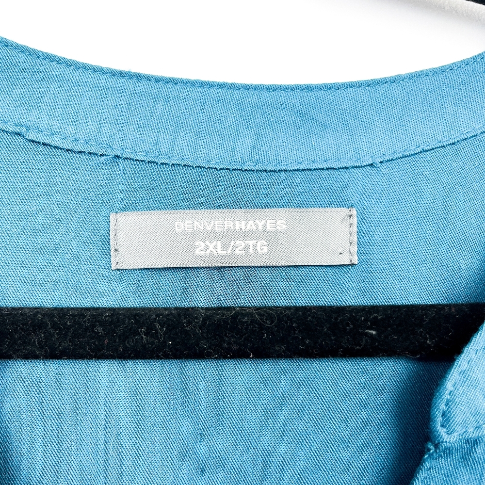 Denver Hayes Long Sleeve Blue Button-Up Blouse - Picture 8 of 10